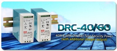 DRC-40 e DRC-60: nuovi DIN RAIL con uscita per caricabatteria 