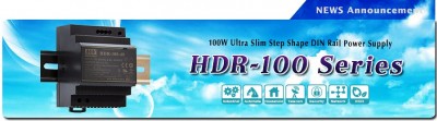 HDR-100 Meanwell: Nuovi alimentatori Barra Din Ultra slim