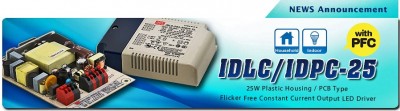 Nuovi Driver LED serie IDLC/IDPC-25(A) Meanwell