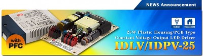 Nuovi Driver LED serie IDLV/IDPV-25(A) Meanwell