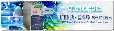 Serie TDR-240 Meanwell: Alimentatore Din rail Slim trifase 240W